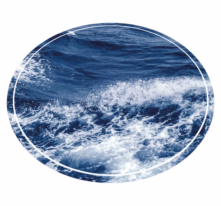 Gibanje oceanskih valov Okrogla vinilna preproga - TenStickers