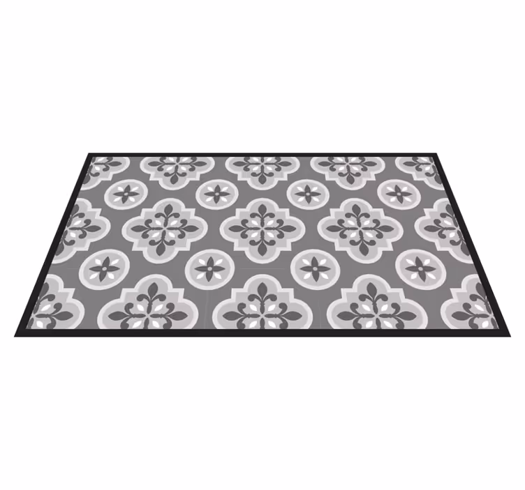 Grayscale floral pattern vinilna talna obloga - TenStickers