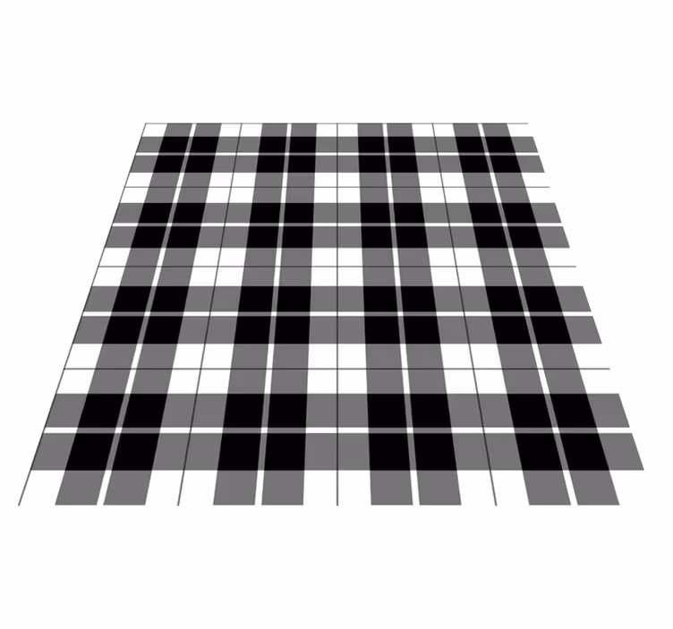 črno-belo karo Vinilne preproge z geometrijskimi vzorci - TenStickers
