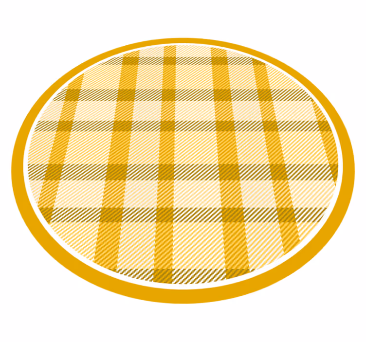 Rumen karo potisk Okrogla vinilna preproga - TenStickers
