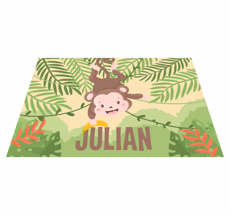 Mala opica na podružnici personalizirana podloga - TenStickers