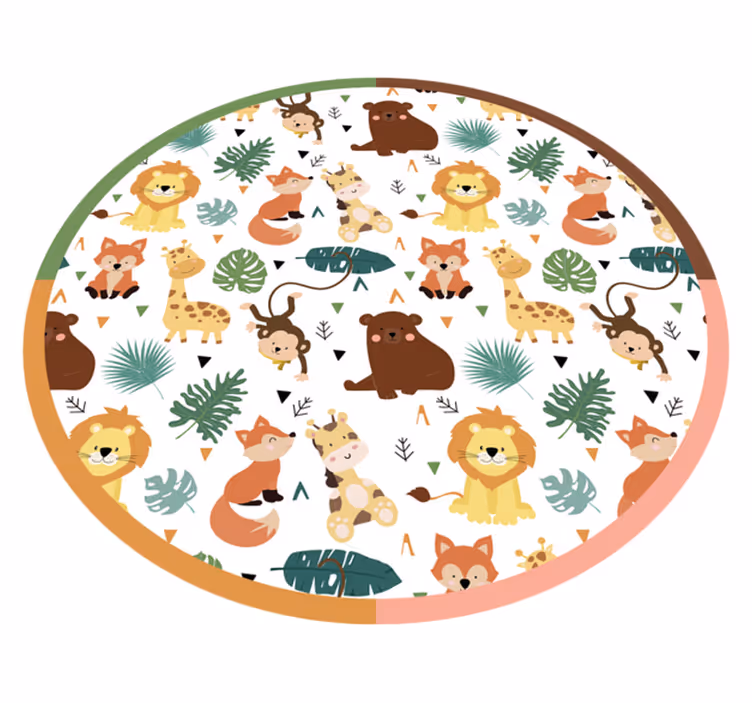Colorful jungle friends tepih z živalskim potiskom - TenStickers