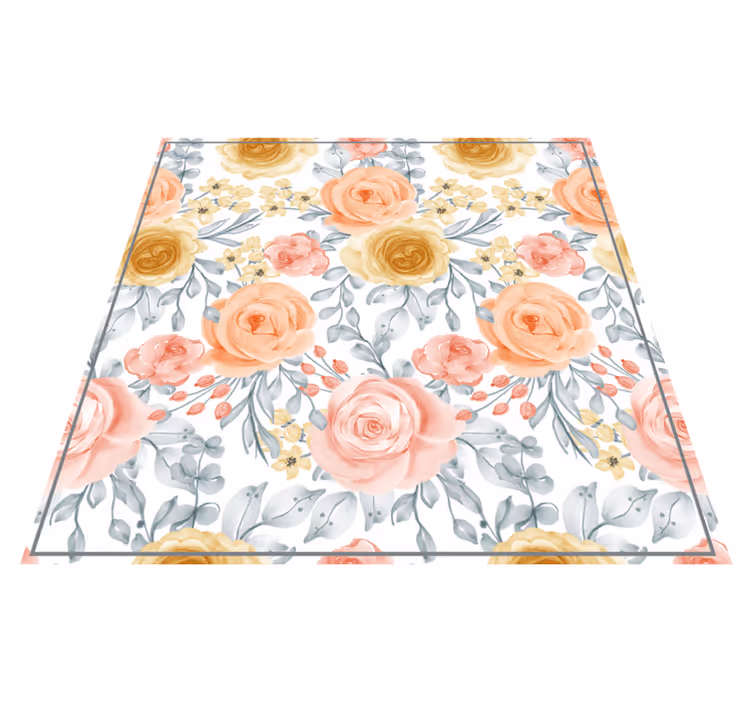 Floral pink shades cvetlična vinilna preproga - TenStickers