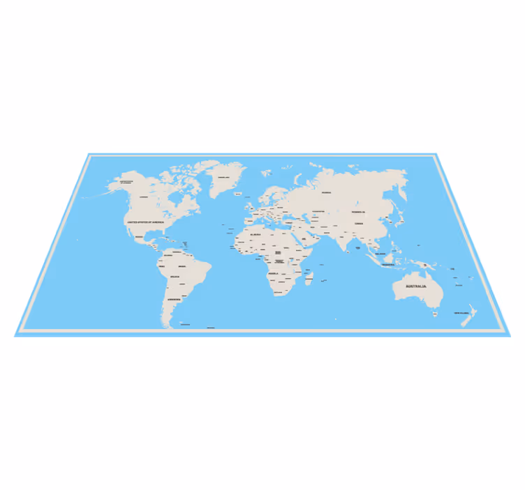 Global simple design vinilna preproga z zemljevidom sveta - TenStickers