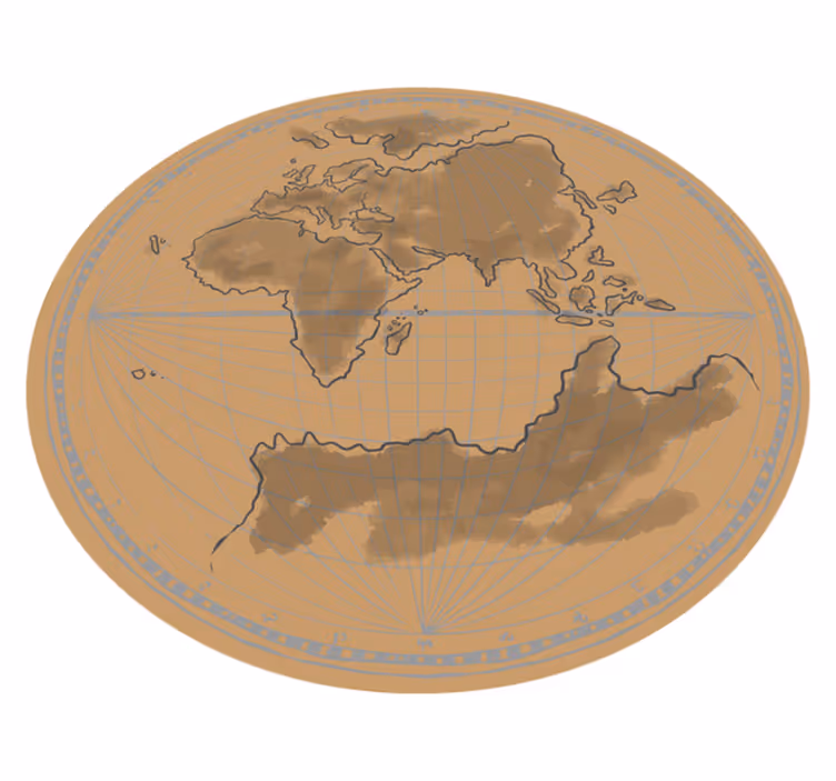 Global map contour vinilna preproga z zemljevidom sveta - TenStickers