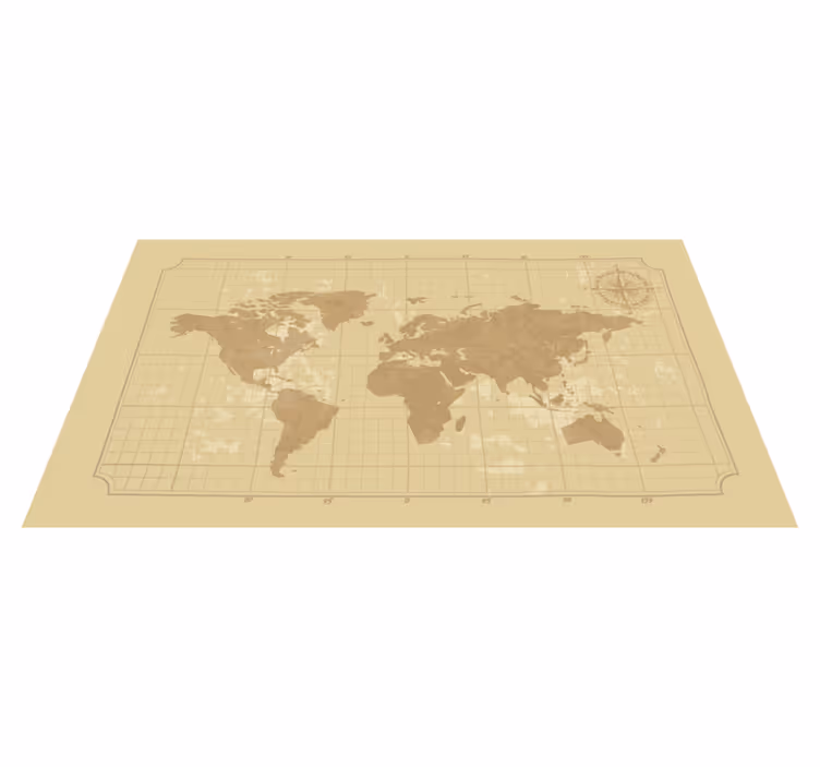 Vintage graphic map vinilna preproga sveta - TenStickers