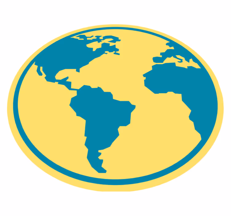 Geografski zemljevid sveta Okrogla vinilna preproga - TenStickers