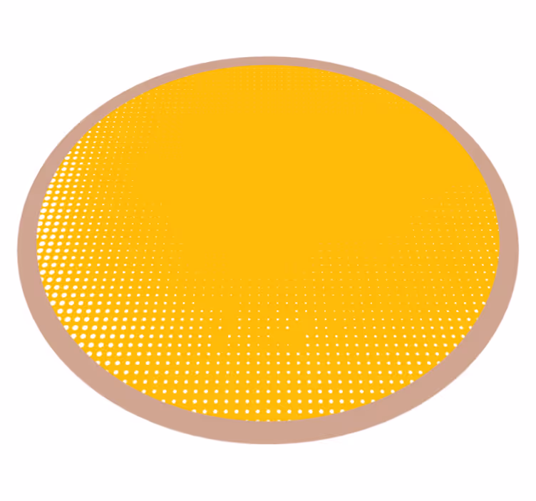 Sončen krožni vzorec Rumeno vinilno preproga - TenStickers