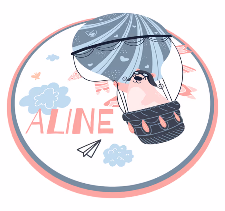 Balon na vroč zrak Vinilna preproga z imeni - TenStickers