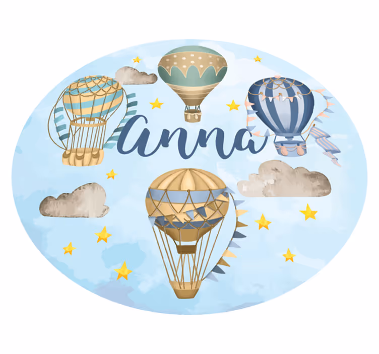 Fantazija z zračnim balonom Vinilna preproga z imeni - TenStickers