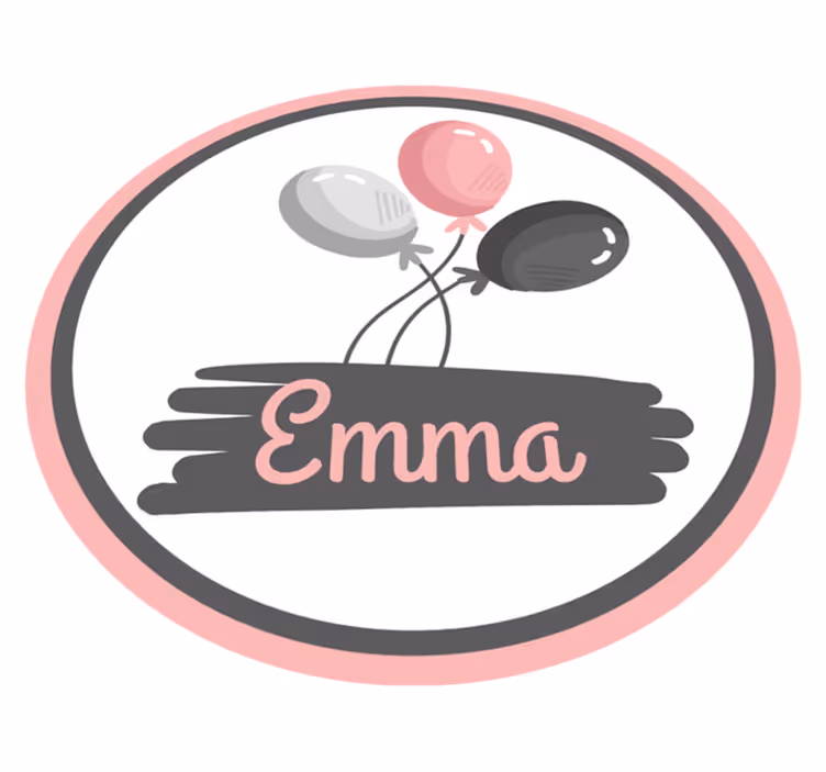 Personalizirana tema balonov Vinilna preproga z imeni - TenStickers