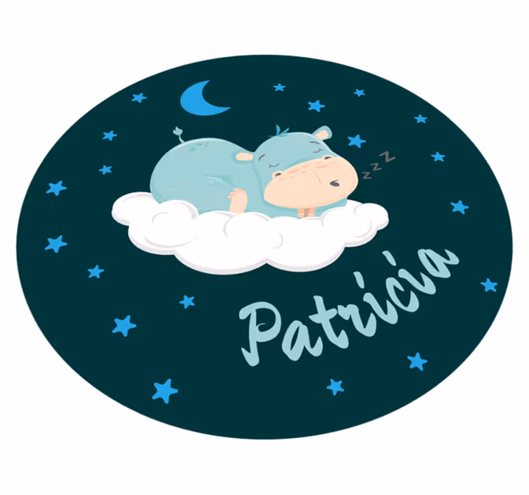Povodni konj z modrimi zvezdicami personalizirana podloga - TenStickers