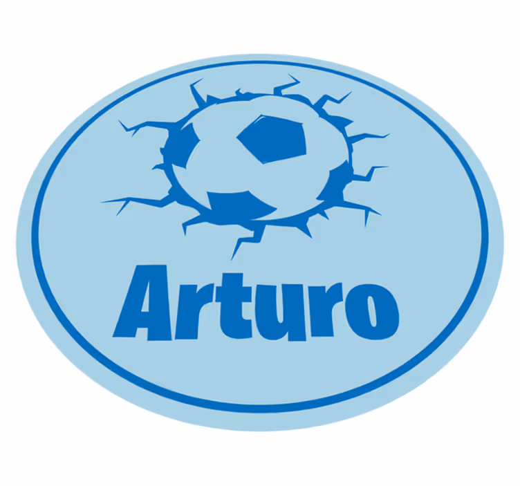 Beaking football ball with name in vinilne preproge - TenStickers