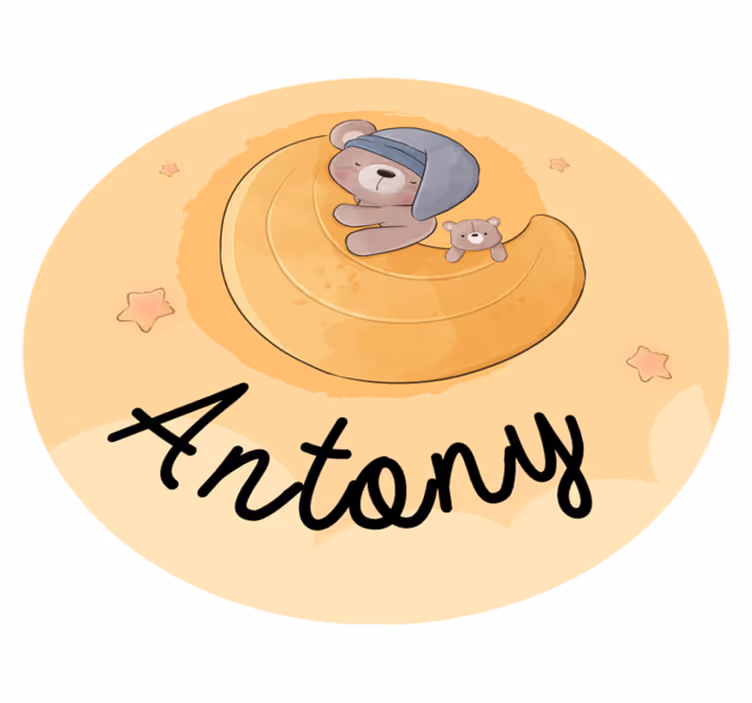 Medvedek, obdan z zvezdami, personalizirana podloga - TenStickers