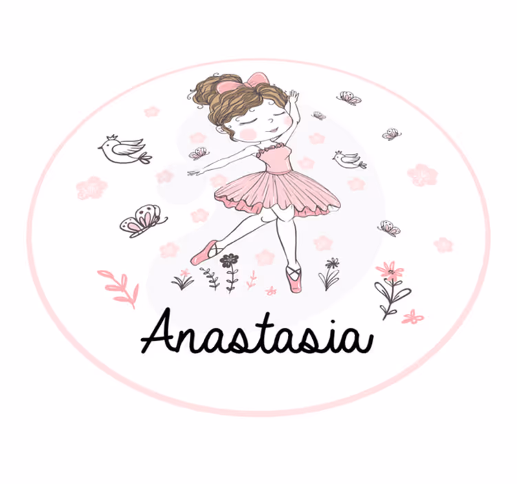 Baletni plesalec Vinilna preproga z imeni - TenStickers