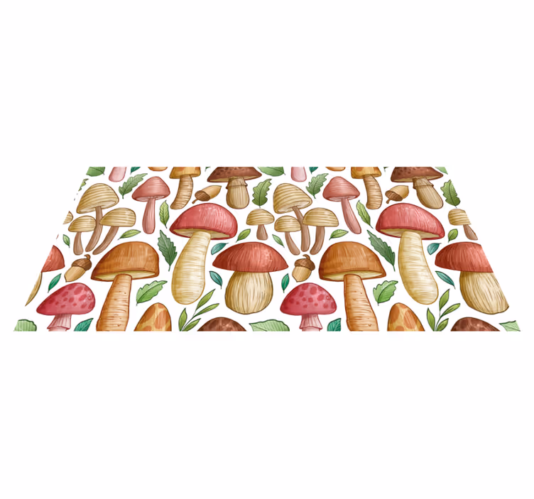 Igriva raznolikost gob Naravne vinilnea preproga - TenStickers
