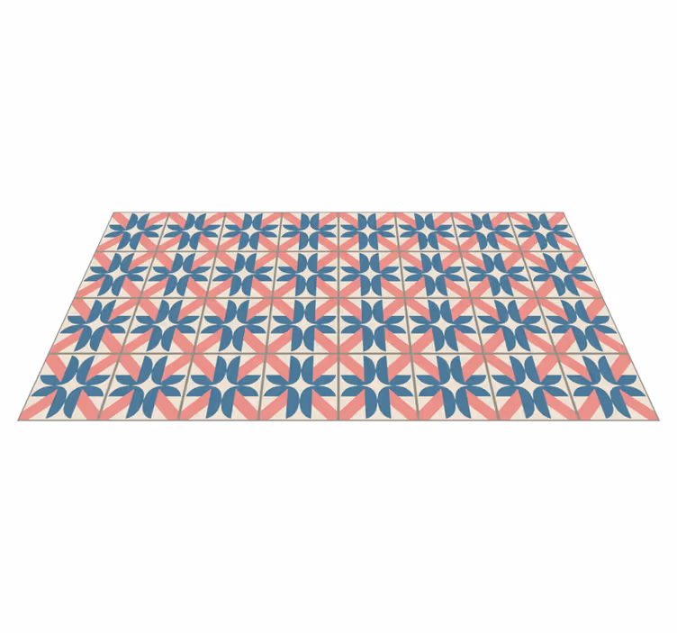 Pink blue geometric pattern vinilna talna obloga - TenStickers