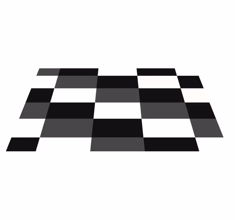črno-beli karo Vinilne preproge z geometrijskimi vzorci - TenStickers