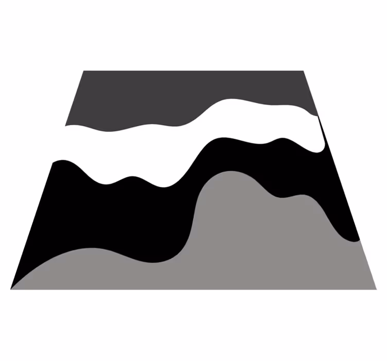 Valoviti kontrastni vzorci minimalistična vinilna preproga - TenStickers