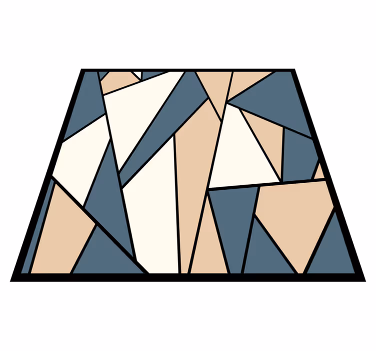 Sivi in bež odseki Vinilne preproge z geometrijskimi vzorci - TenStickers
