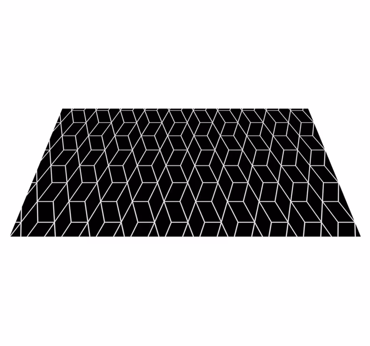 Black hexagonal pattern vinilne preproge - TenStickers