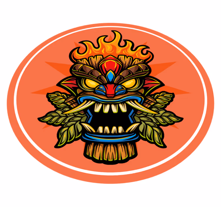 Tiki maska Vinilna preproga za najstnike - TenStickers