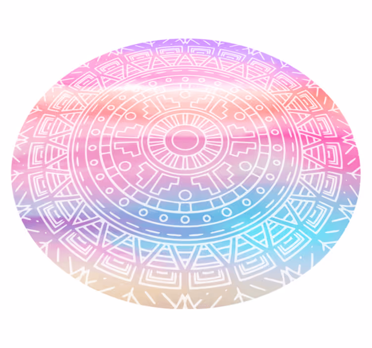 živahen geometrijski element Vinilna preproga mandala - TenStickers