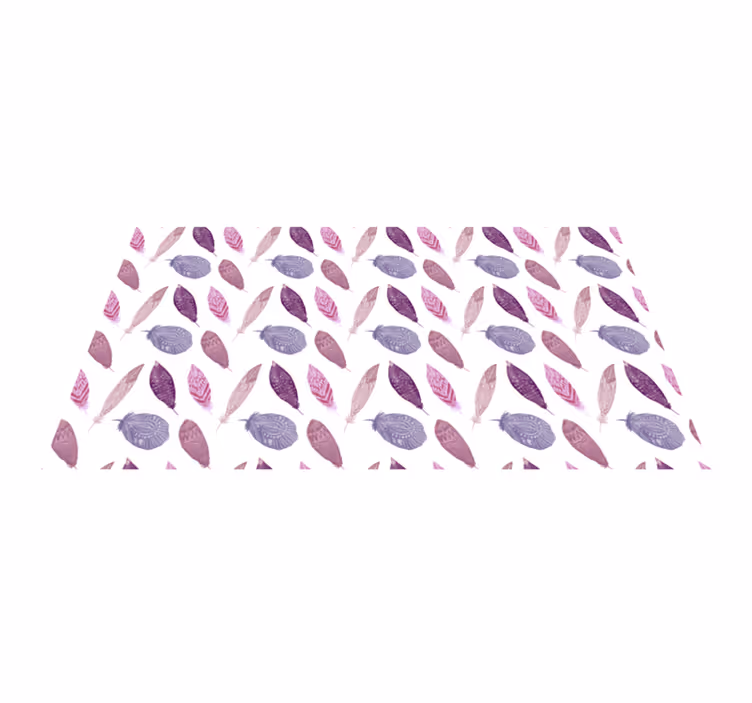 Vibrant feather motif naravna vinilna preproga - TenStickers