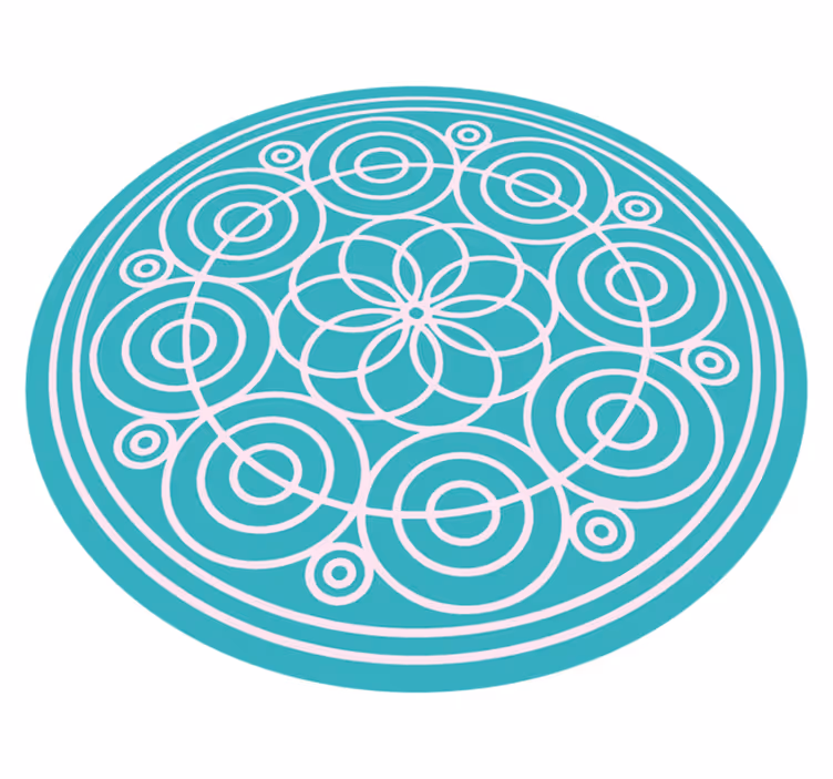 Turkizni krožni vzorec Vinilna preproga mandala - TenStickers