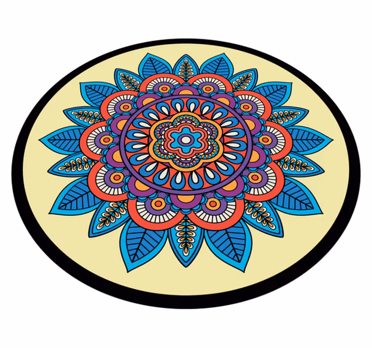 Pisan krožni motiv Vinilna preproga mandala - TenStickers