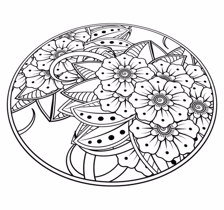 Floral mandala style vinilna preproga - TenStickers
