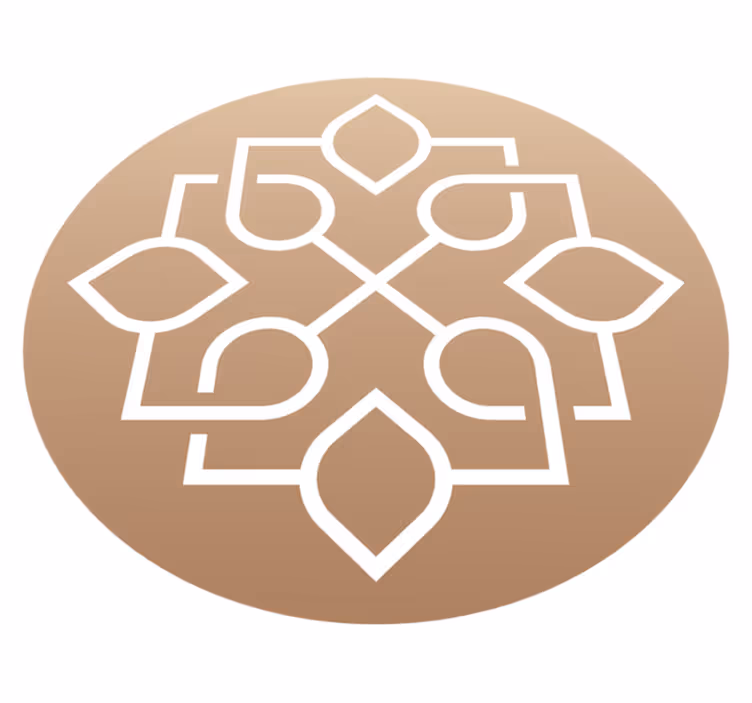 Rjavo-beli motiv Vinilna preproga mandala - TenStickers