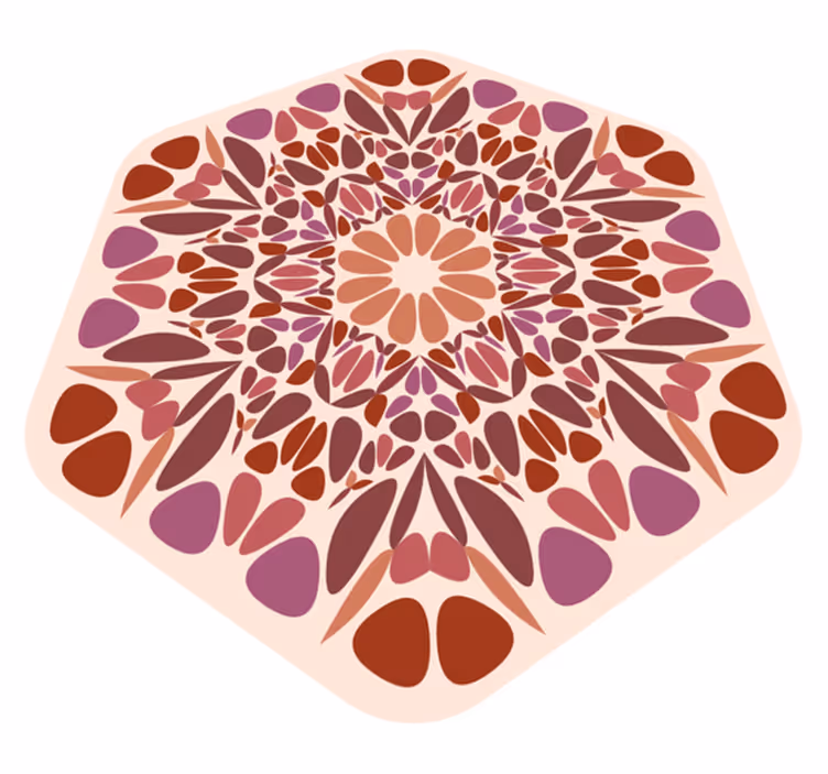 živahen cvetlični element Vinilna preproga mandala - TenStickers