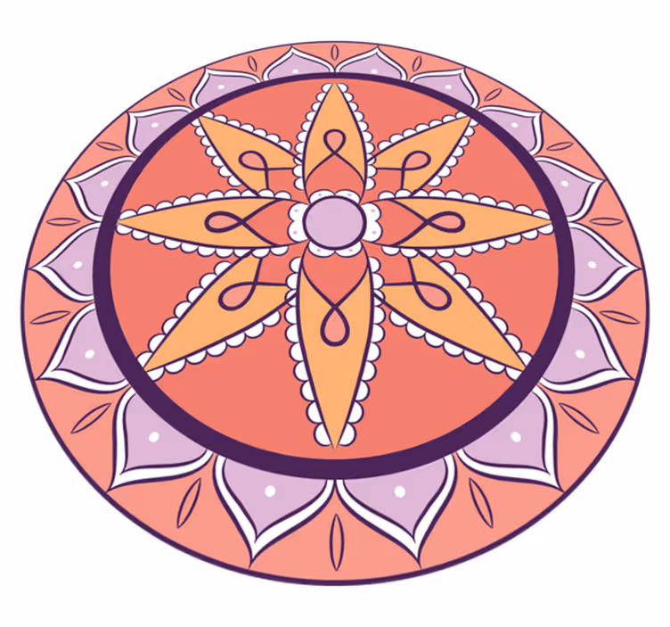 Preprost roza motiv Vinilna preproga mandala - TenStickers