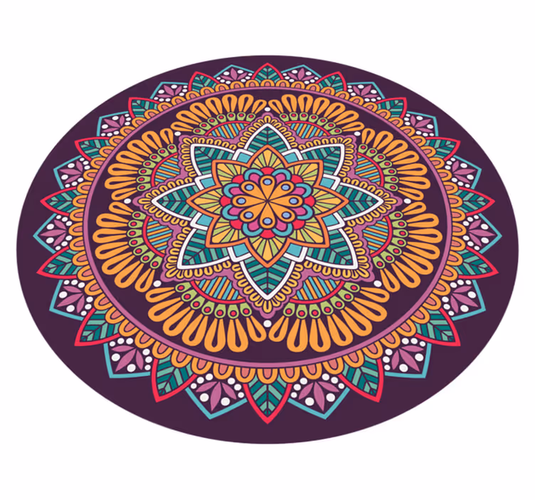 Abstraktna mandala cvetlična oblika mandala vinil preproga - TenStickers