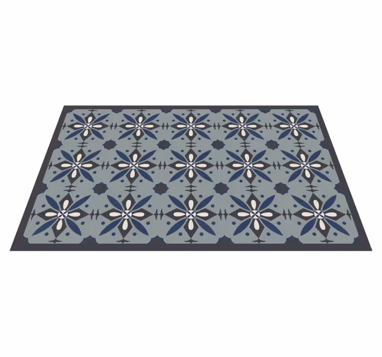 Grey botanical motif vinilna talna obloga ploščice - TenStickers
