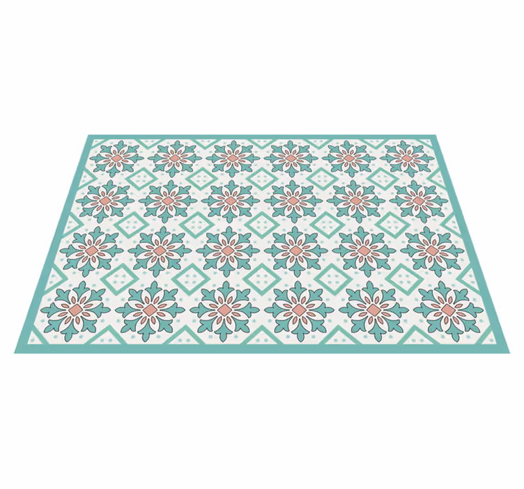 Floral mosaic concept vinilna talna obloga - TenStickers