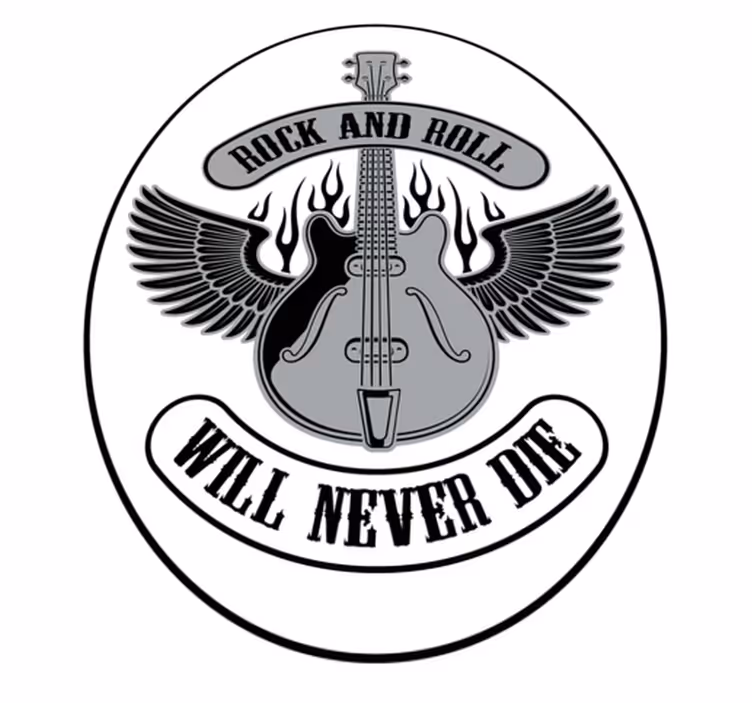 Rock and roll ne bo nikoli umrl Vinilna preproga z imeni - TenStickers