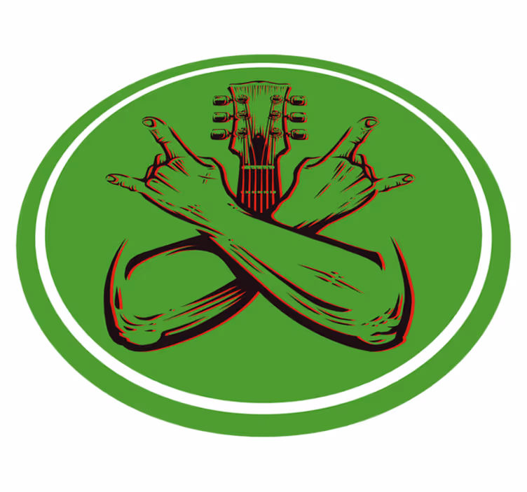 Prekrižane roke znak rock spalna preproga - TenStickers