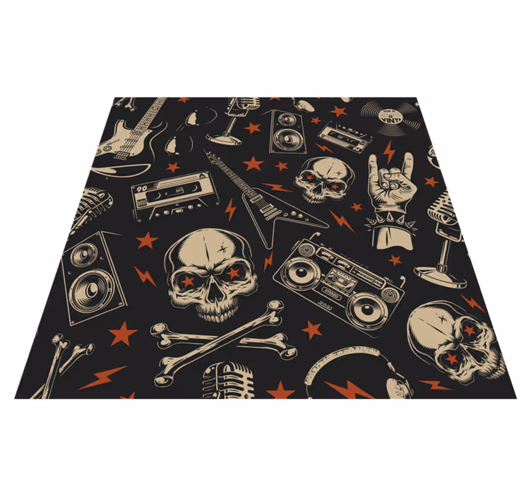 Tema rock glasbe Vinilna preproga za najstnike - TenStickers