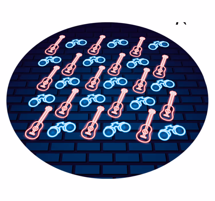 Neonski glasbeni vzorci Vinilna preproga za najstnike - TenStickers