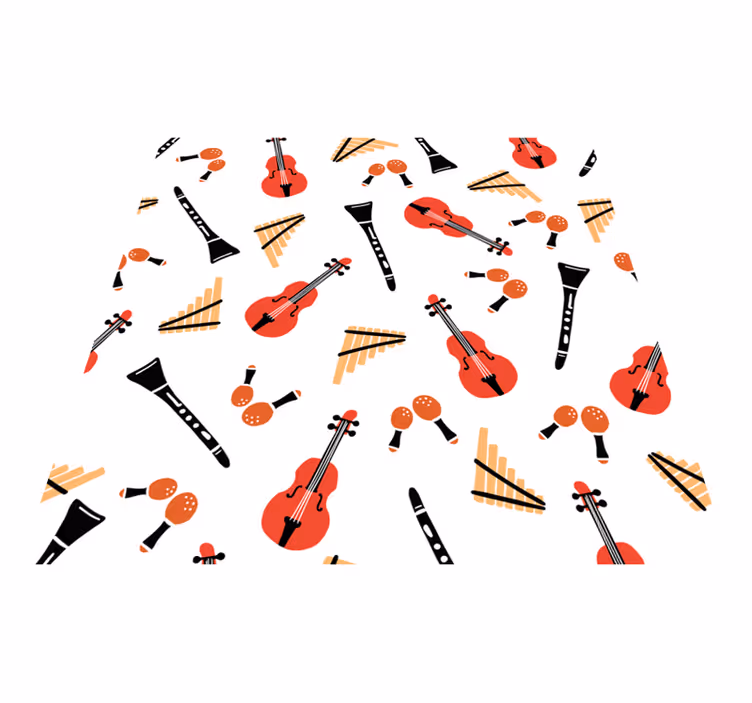 Musical instrument motifs vinilne preproge z vzorci - TenStickers