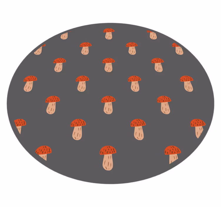 Okrogel z vzorcem gob Vinilna preproga za kuhinjo - TenStickers
