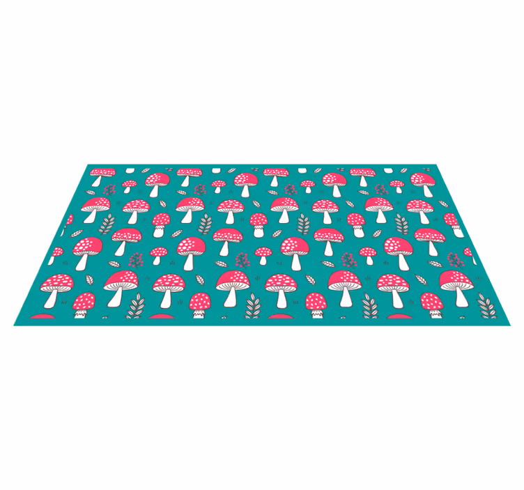 živahen motiv gob Naravne vinilnea preproga - TenStickers
