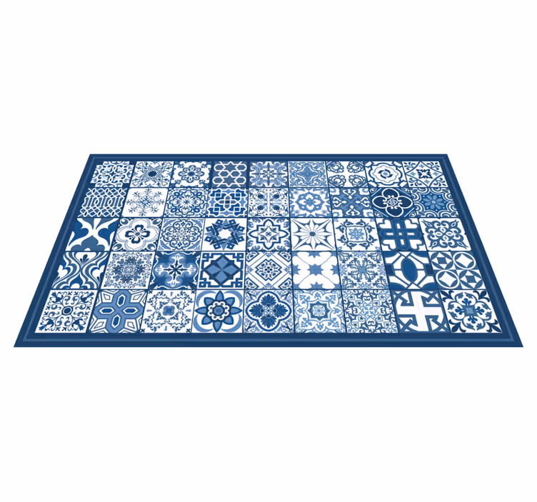 Classic blue patterns vinilna talna obloga - TenStickers