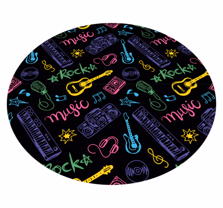 Vzorec glasbenih ikon Vinilna preproga za najstnike - TenStickers