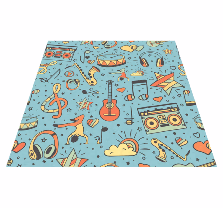 Glasbeni simboli igrivi Vinilne preproge v drugih vzorcih - TenStickers