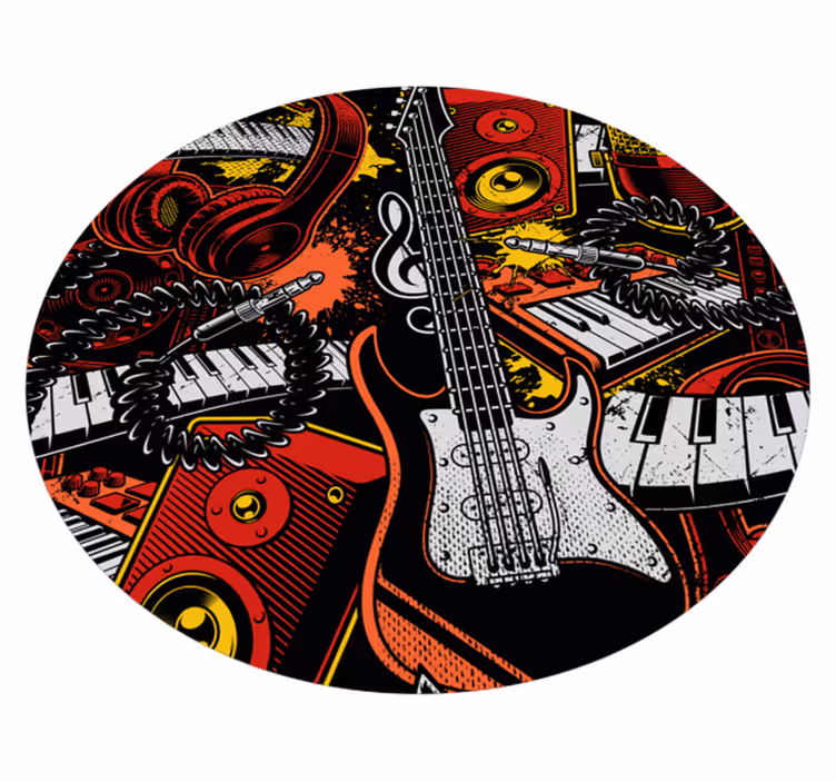 Musical instruments chaos vinilne preproge različni vzorci - TenStickers