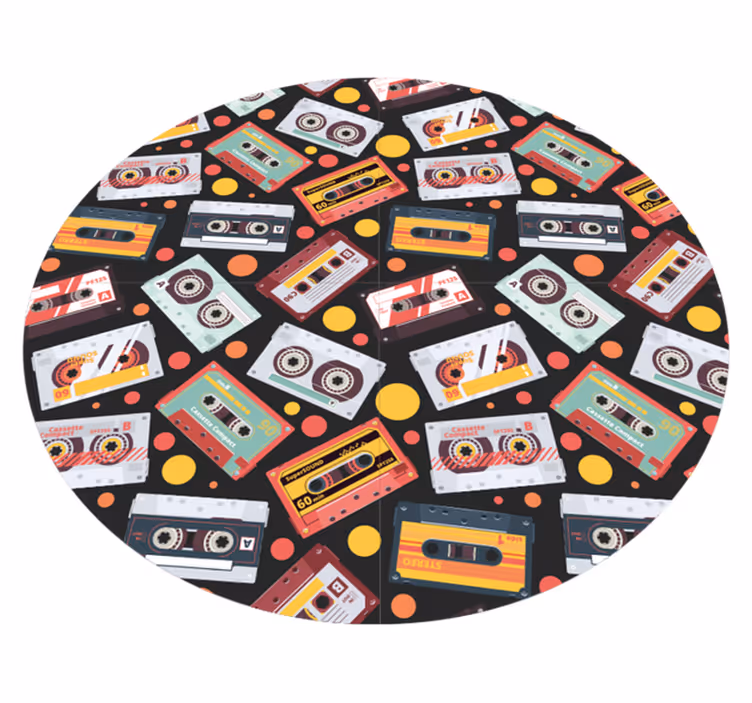 Cassette style pattern vintage vinilna preproga - TenStickers