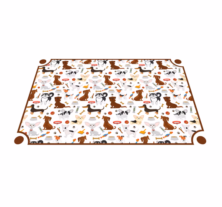 Cute canine companions tepih z živalskim potiskom - TenStickers